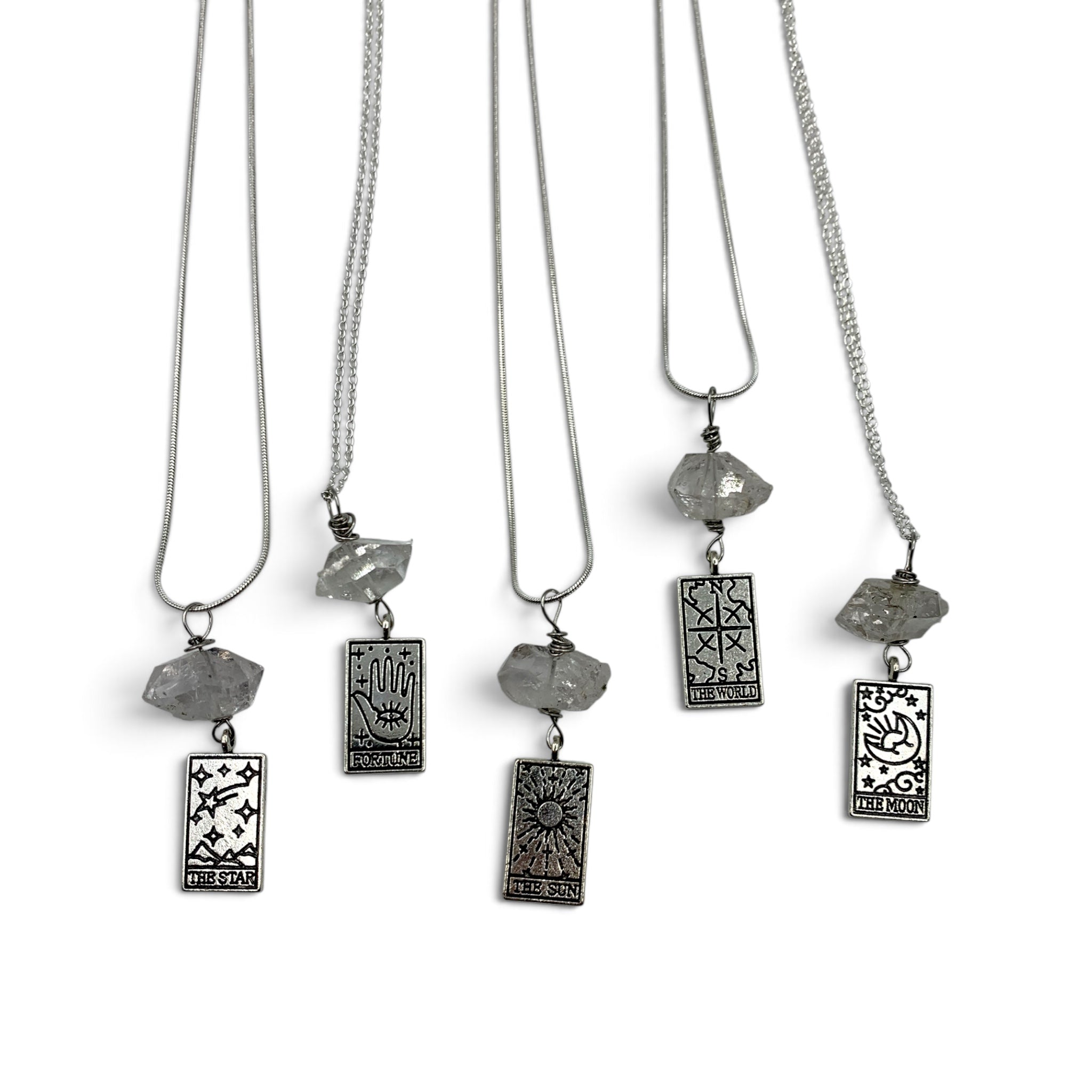 Necklace - Herkimer Diamond with Tarot Charm $60